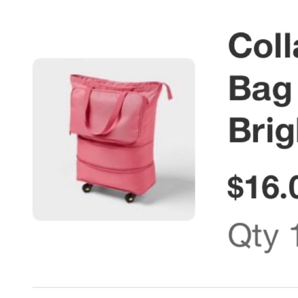 Brightroom Collapsible Rolling Tote Rose Beacon